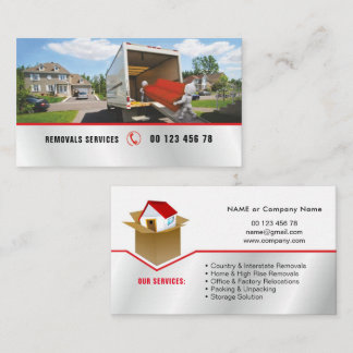 Packing & unpacking service, removals service business card