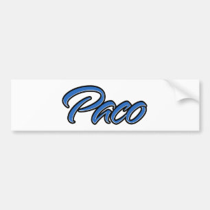 Paco name blue sticker auto sticker