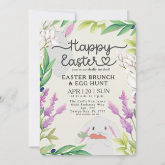 Paco the Bunny Easter Brunch & Egg Hunt Invitation