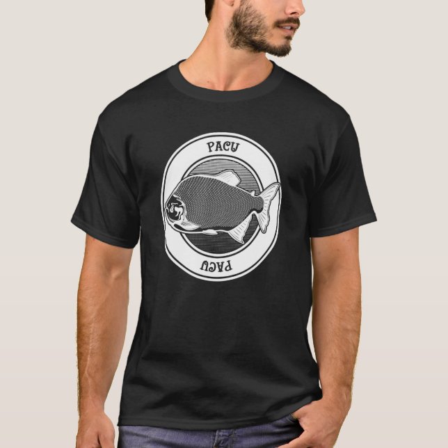 Pacu Monster Fish Keeper Tattoo Style Aquarist T-Shirt (Front)