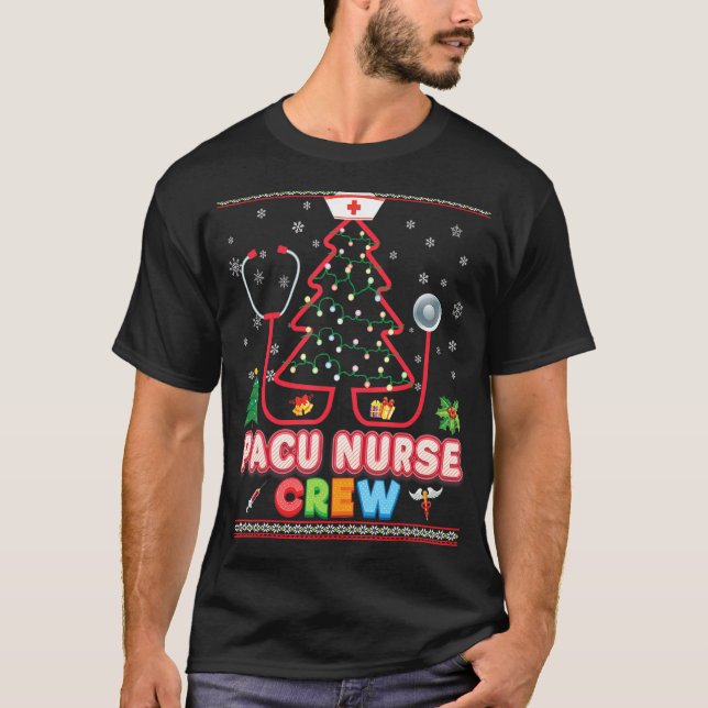 Pacu Nurse Crew Christmas Tree Stethoscope Sweater (Front)