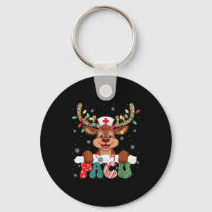 Pacu Nurse Reindeer Nurse Hat Christmas Light Wome Keychain