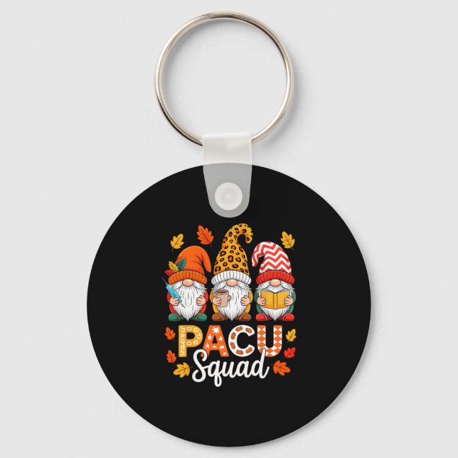 Pacu Squad Gnome Nurse Leopard Thanksgiving Stetho Keychain (Front)