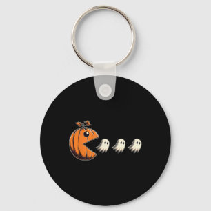 Pacween Funny Halloween Pumpkin Ghost Chomp Gamer Keychain