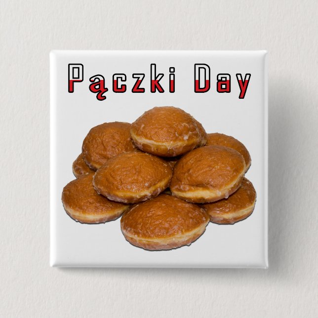 Paczki Day 2 Inch Square Button (Front)