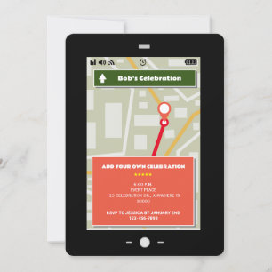 Pad Screen Map Theme for Every Celebration Invitation