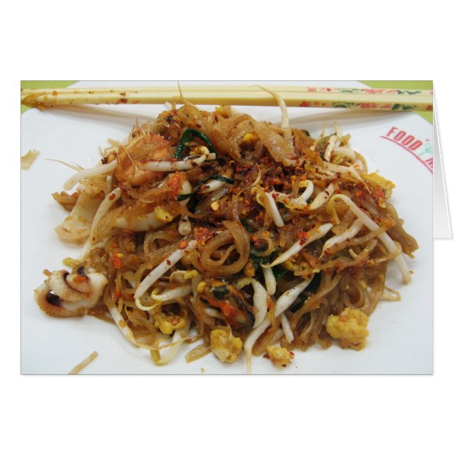 Pad Thai [ผั ด ไ ท ย] Thaïlande Street Food Card (Devant horizontal)