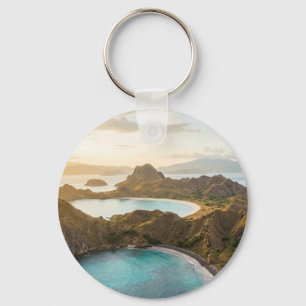 Padar Island Sunset Landscape Keychains