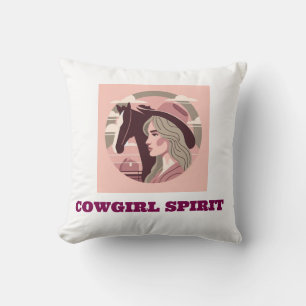 padded cowgirl throw pillow