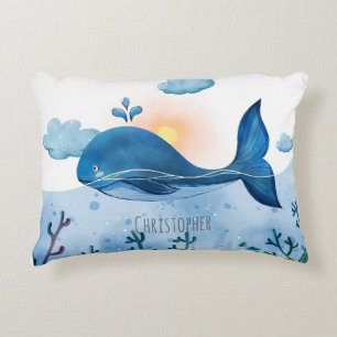 Padded Pillow with Whale
