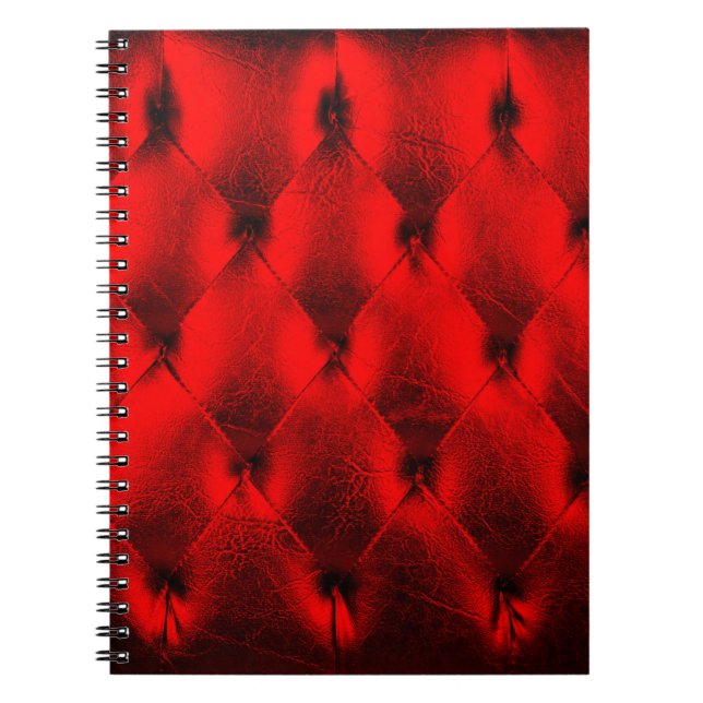 Padding cushion, Vintage red padding cushion textu Notebook (Front)
