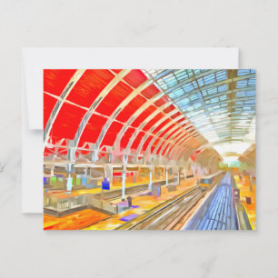 Paddington Station London Pop Art Postcard