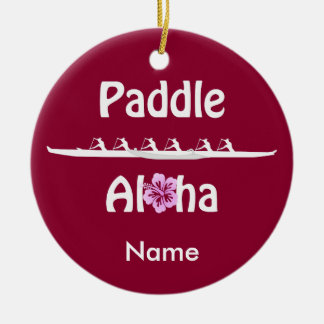 Paddle Aloha-Wahine Ceramic Ornament