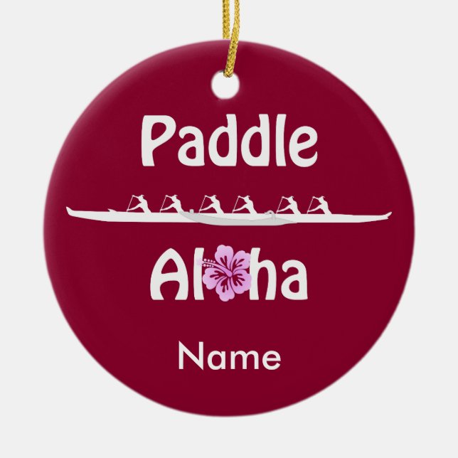 Paddle Aloha-Wahine Ceramic Ornament (Front)