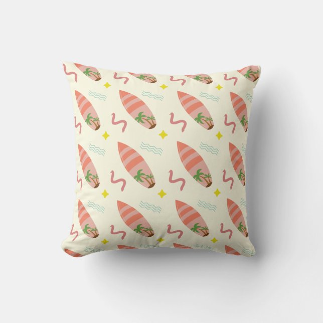 Paddle Board Surf Board Pattern  Throw Pillow (Front)