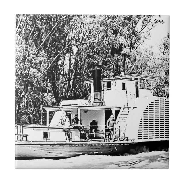 Paddle Boat on Murray River Victoria Tile (Front)