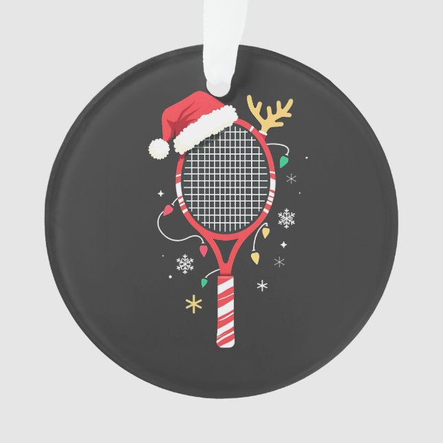 Paddle de tennis avec chapeau de Santa et lumières (devant)