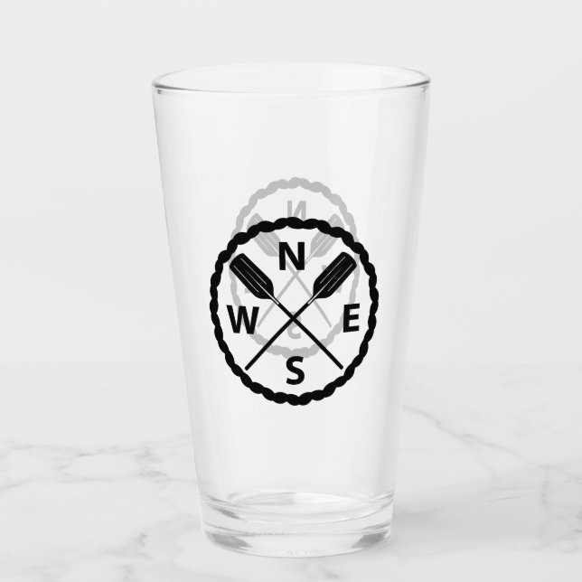 Paddle Explorer Design  - Glass Cup (Front)