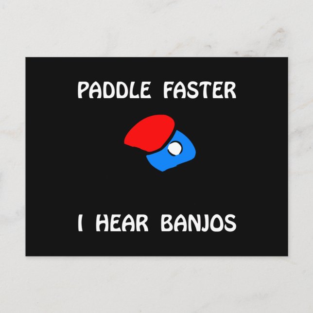 Paddle Faster Ping Pong Postcard (Front)