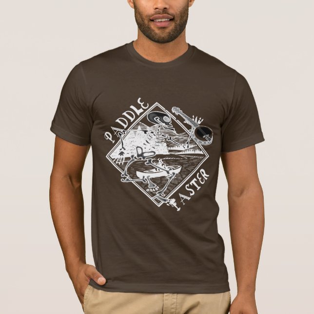 Paddle Faster Skeleton Canoe 2 T-Shirt (Front)