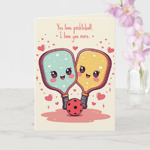 Paddle Hearts & Pickleball Kisses💘 Valentine's  Card