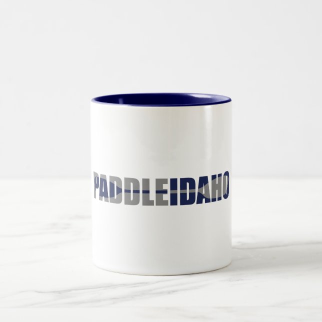 Paddle Idaho Kayaking Two-Tone Coffee Mug (Center)