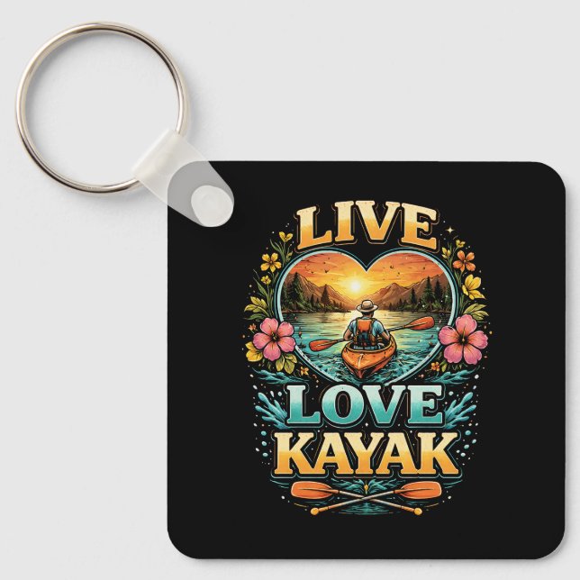 Paddle Into the Sunset Keychain (Front)