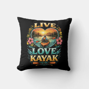 Paddle Into the Sunset Throw Pillow