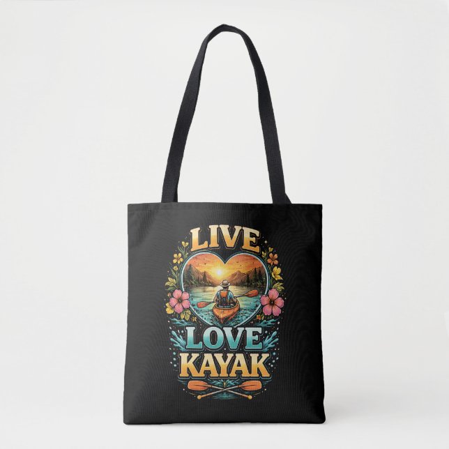 Paddle Into the Sunset Tote Bag (Front)