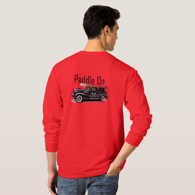 Paddle On Classic Car Design - Basic Long Sleeve T T-Shirt (Back Full)