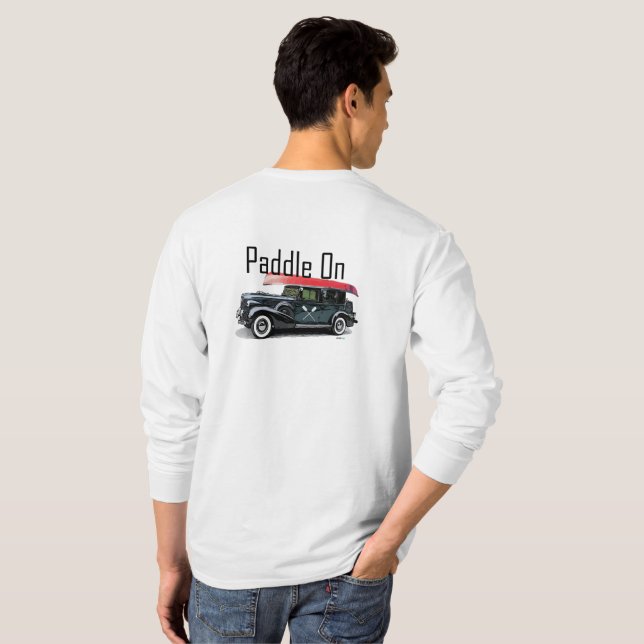 Paddle On Classic Car Design - Basic Long Sleeve T T-Shirt (Back Full)