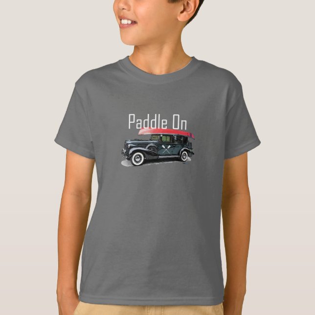 Paddle On Classic Car Design - Kids' Basic T-Shirt (Front)