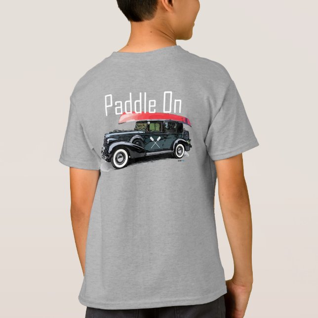Paddle On Classic Car Design - Kids' Basic T-Shirt (Back)