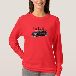 Paddle On Classic Car Design - Women's Basic Long T-Shirt