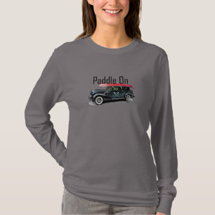 Paddle On Classic Car Design - Women's Basic Long T-Shirt
