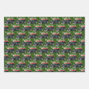 Paddle On Classic Car Design - Wrapping Paper Shee