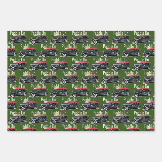 Paddle On Classic Car Design - Wrapping Paper Shee (Front)