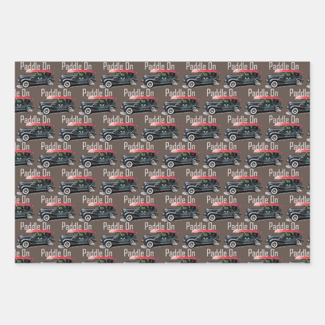 Paddle On Classic Car Design - Wrapping Paper Sheet (Front)