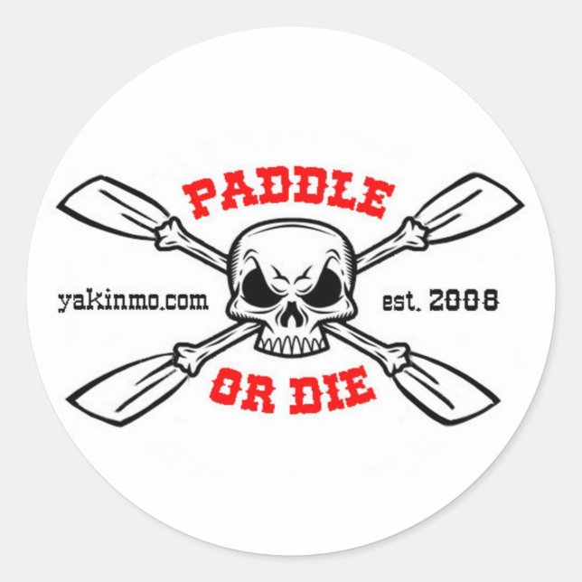 Paddle or Die Yakinmo.com Sticker (Front)