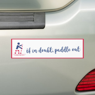 Paddle Out - American Flag Stand Up Paddle Boarder Bumper Sticker