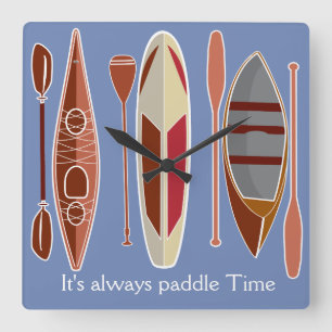 Paddle Passion Square Wall Clock