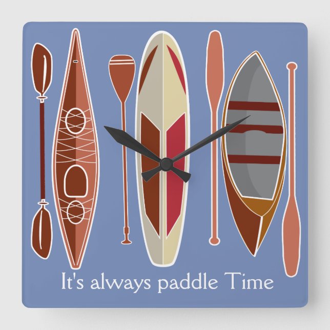 Paddle Passion Square Wall Clock (Front)