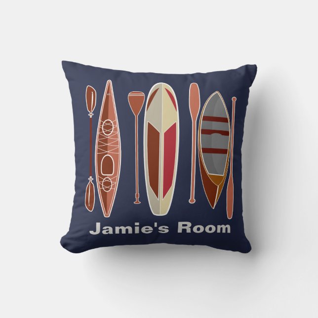 Paddle Passion Throw Pillow (Front)