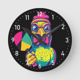 Paddle Peckin' Time Pickleball Round Clock