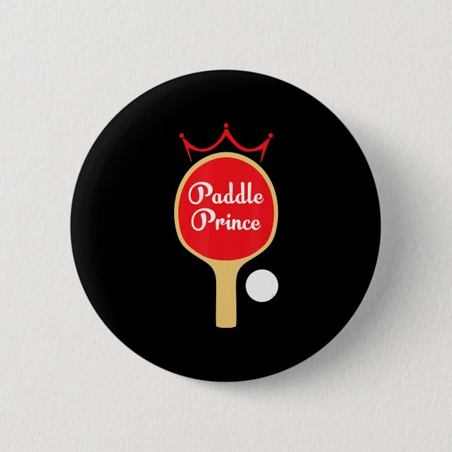 Paddle Prince  Ping Pong Fun Cute Table Tennis Gif 2 Inch Round Button (Front)