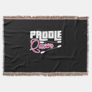 Paddle Queen Girl Kayak Throw Blanket
