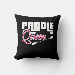 Paddle Queen Girl Kayak Throw Pillow