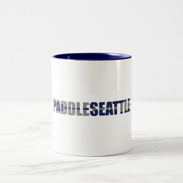 Paddle Seattle Kayaking Two-Tone Coffee Mug (Center)