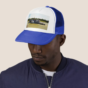 Paddle Steamer On River In Watercolour, Trucker Hat