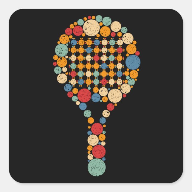Paddle Tennis Square Sticker (Front)